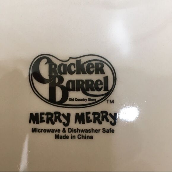 CRACKER BARREL MERRY MERRY CHRISTMAS LARGE MUG AND PLATE - Picture 4 of 10